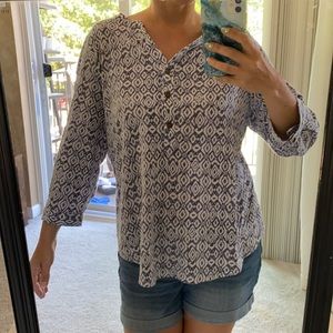 Petite large patterned blouse